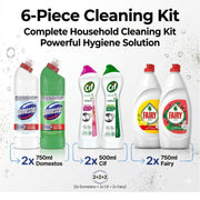 6-Piece Home Set: 2x Domestos 750ml, 2x Cif 500ml, 2x 750ml