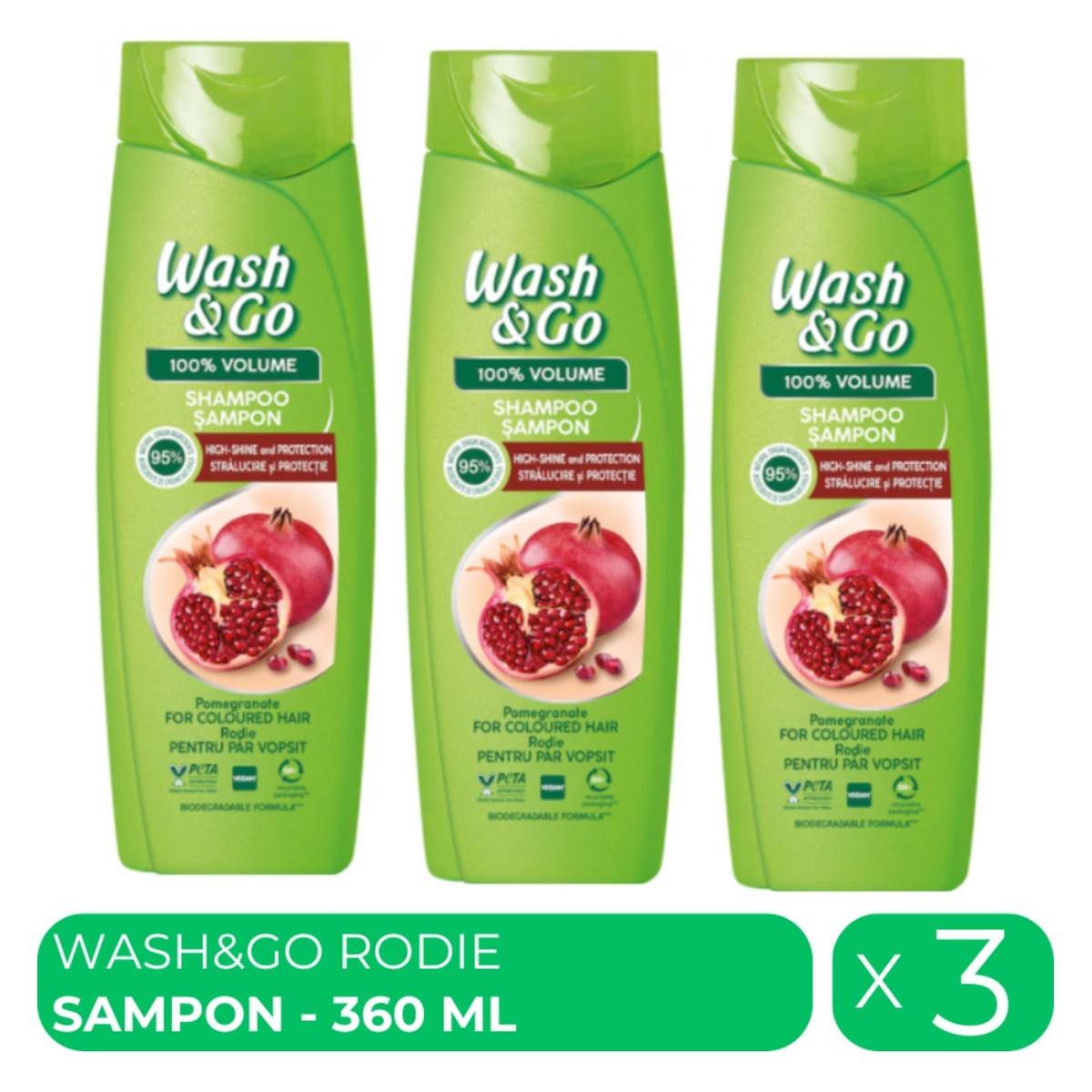 , shampoo with pomegranate extract for colored hair, 3 pcs x 360 ml