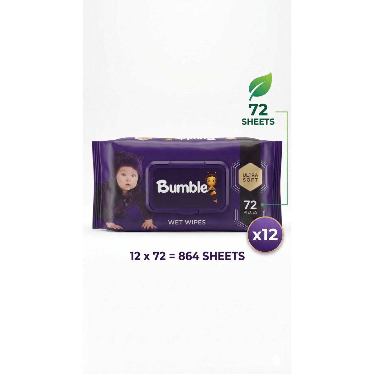 Baby Wet Wipes | 12-Pack Bulk (864 Wipes) | Ultra Soft