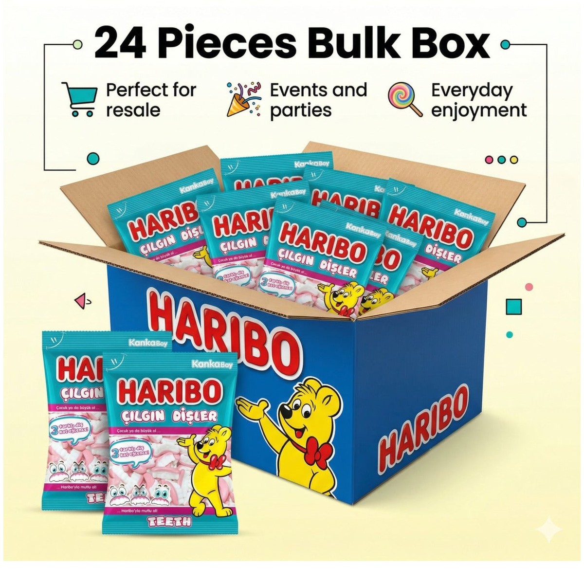 Crazy Teeth Gummies Box| 24x70g Halal Candy Pack