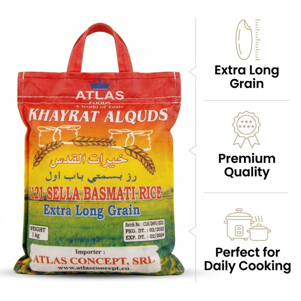 Premium Sella Basmati Rice - Extra Long Grain, Value Pack (3 x 1 KG)