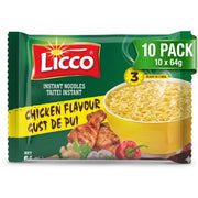 Licco Chicken Flavour Instant Noodles - 10 Pack Bundle (10x64g)