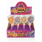 Carnival Fruit Flavored Rainbow Lollipops - 24-Pack with Stand (24 x 30g)