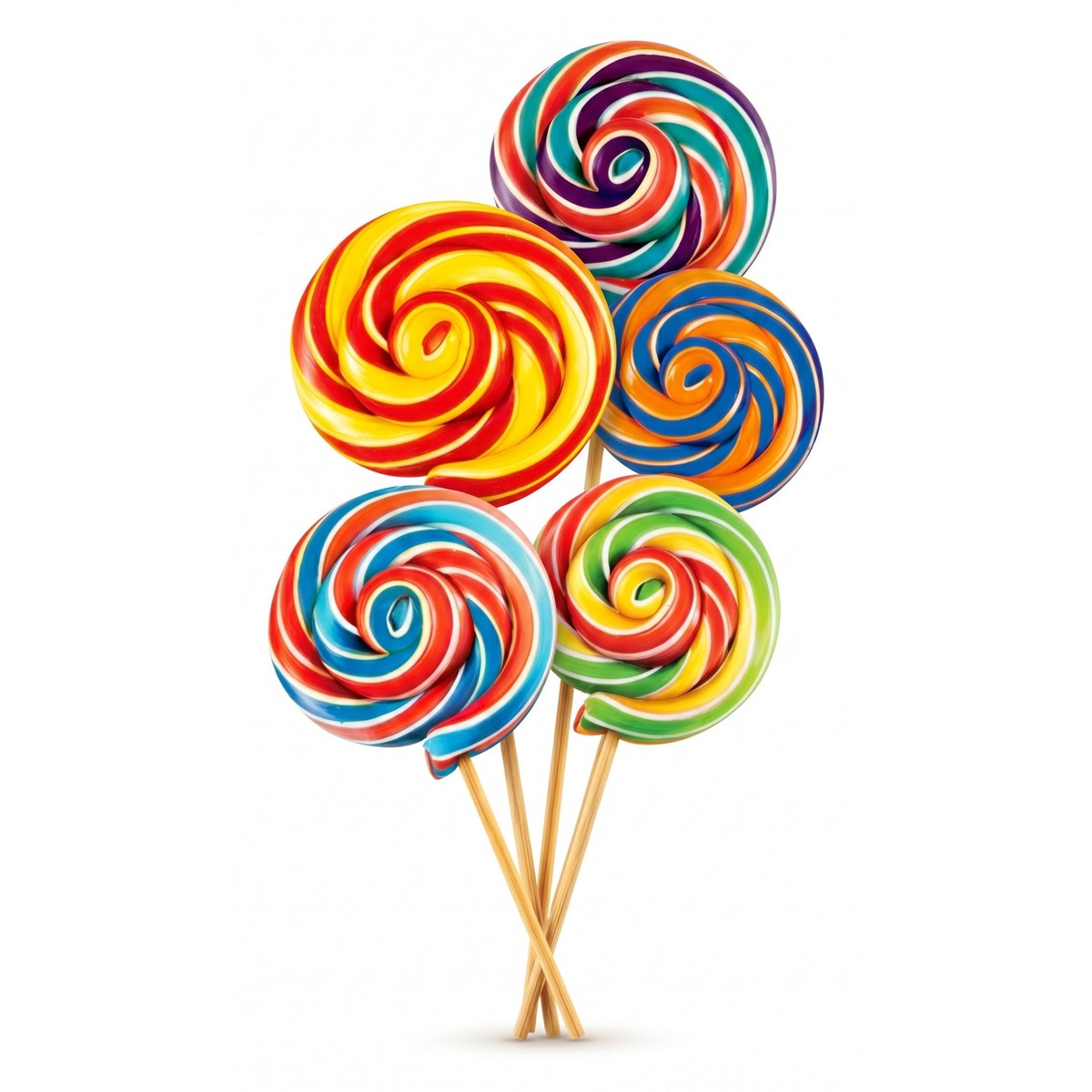 Carnival Fruit Flavored Rainbow Lollipops - 24-Pack with Stand (24 x 30g)
