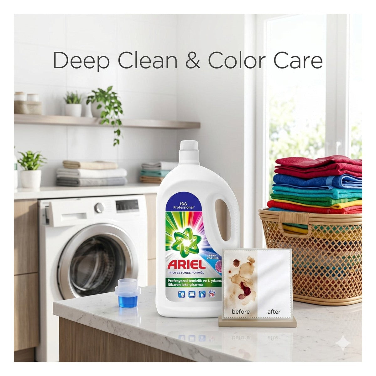 Professional 2x3.85L Liquid Detergent 140 Wash Color Protection Strong Cleaning