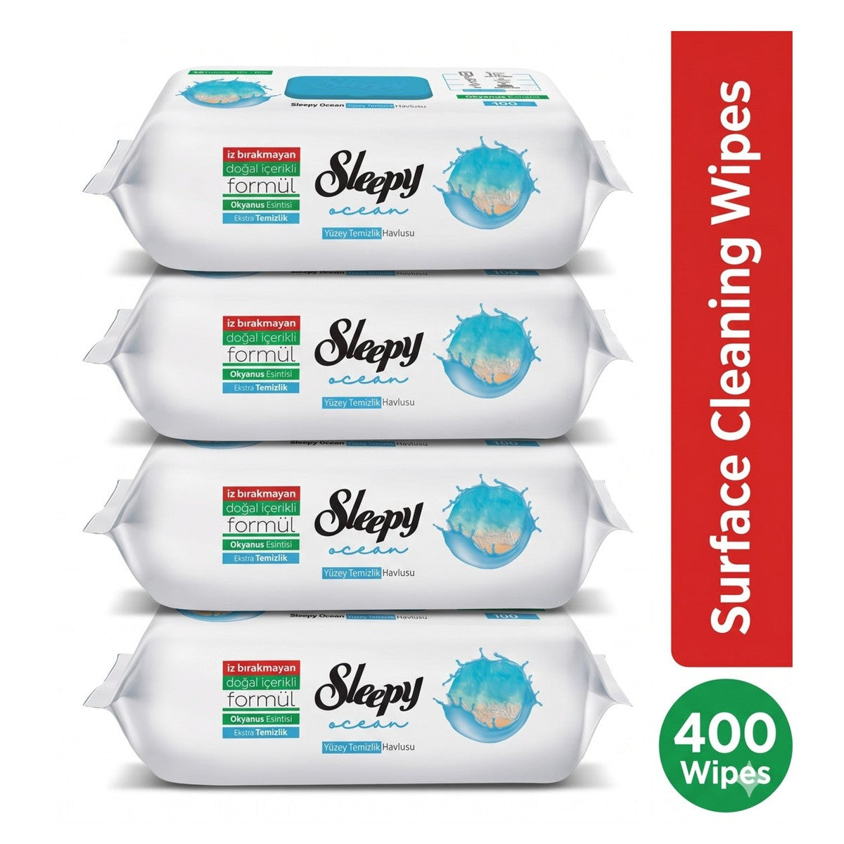 Easy Clean Ocean Surface Cleaning Wipes - Mega Pack (4x100 Wipes)