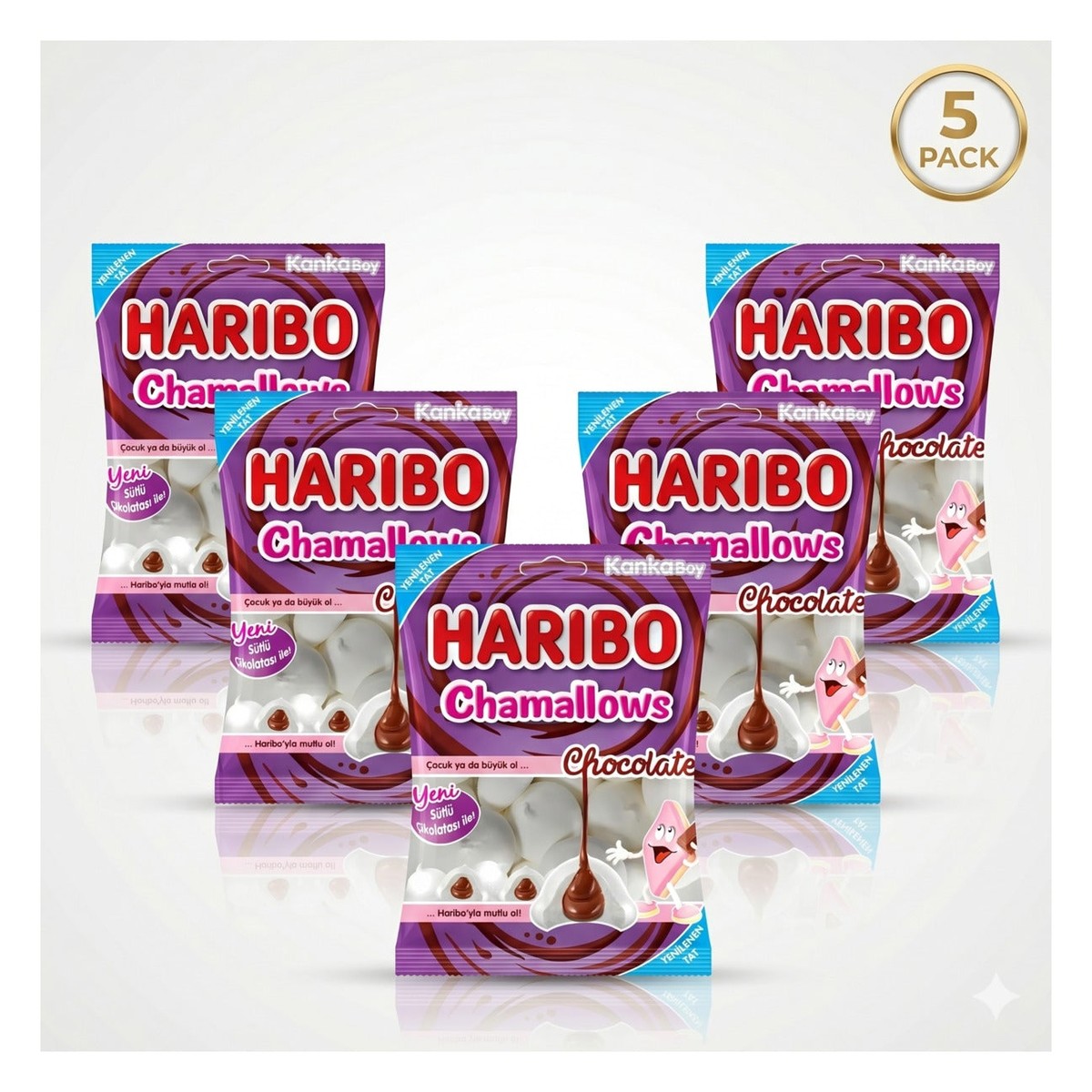 Chamallows Chocolate Chewing Gum - Multi-Pack (5x70G Pack)