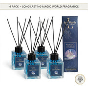 Premium Reed Diffuser 4x120ml, Long-Lasting Scent - Magic World