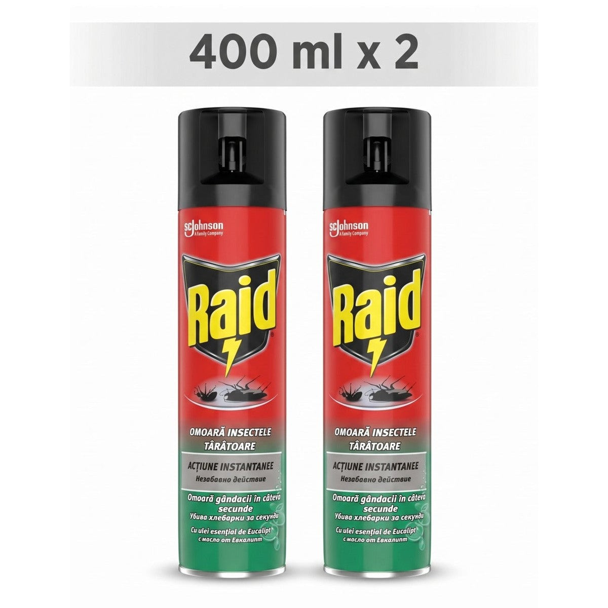 Pack 2 X Cockroach and Ant Spray, Eucalyptus, 400ml
