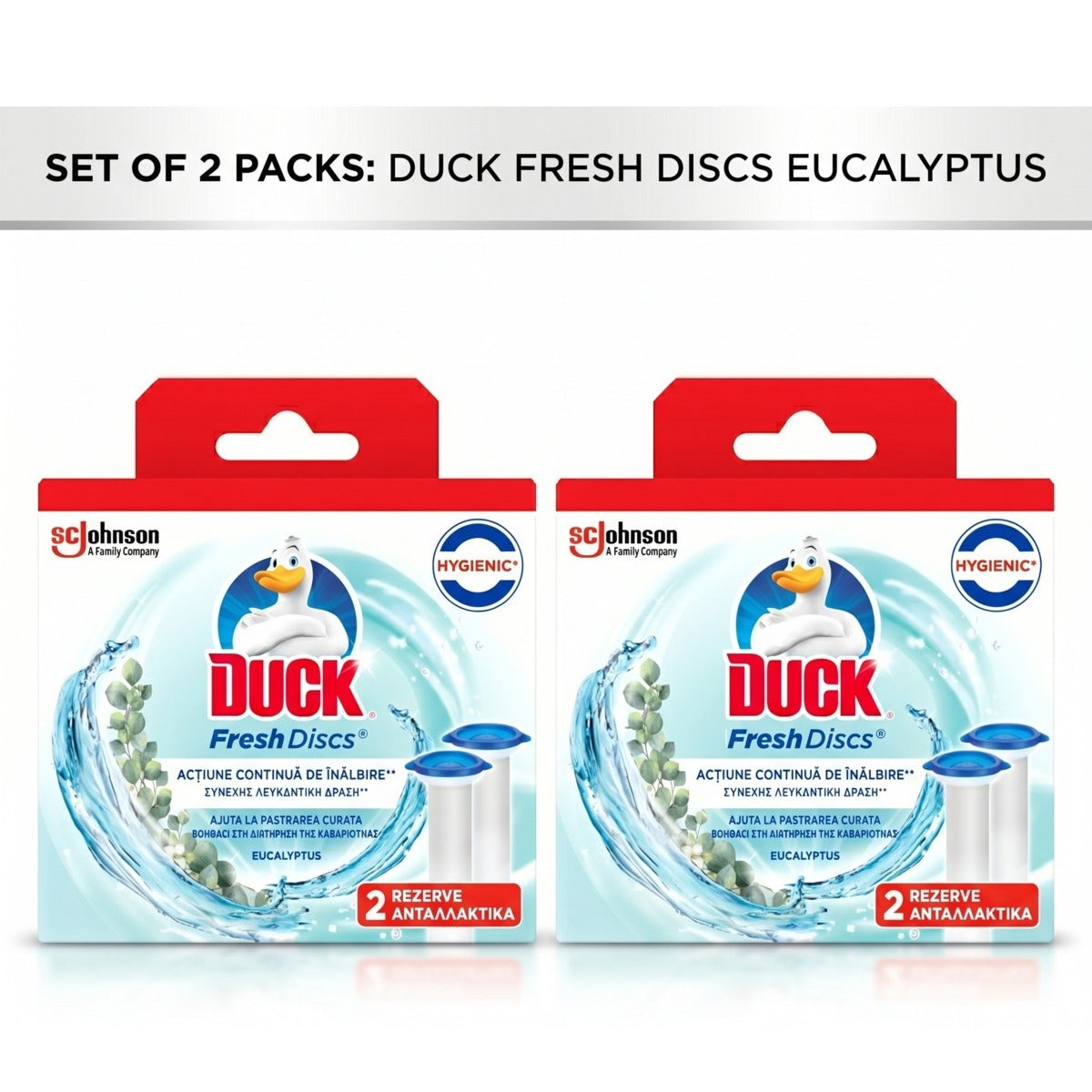 Pack 2 X fresh disc air freshener eucalyptus 2 x36ml