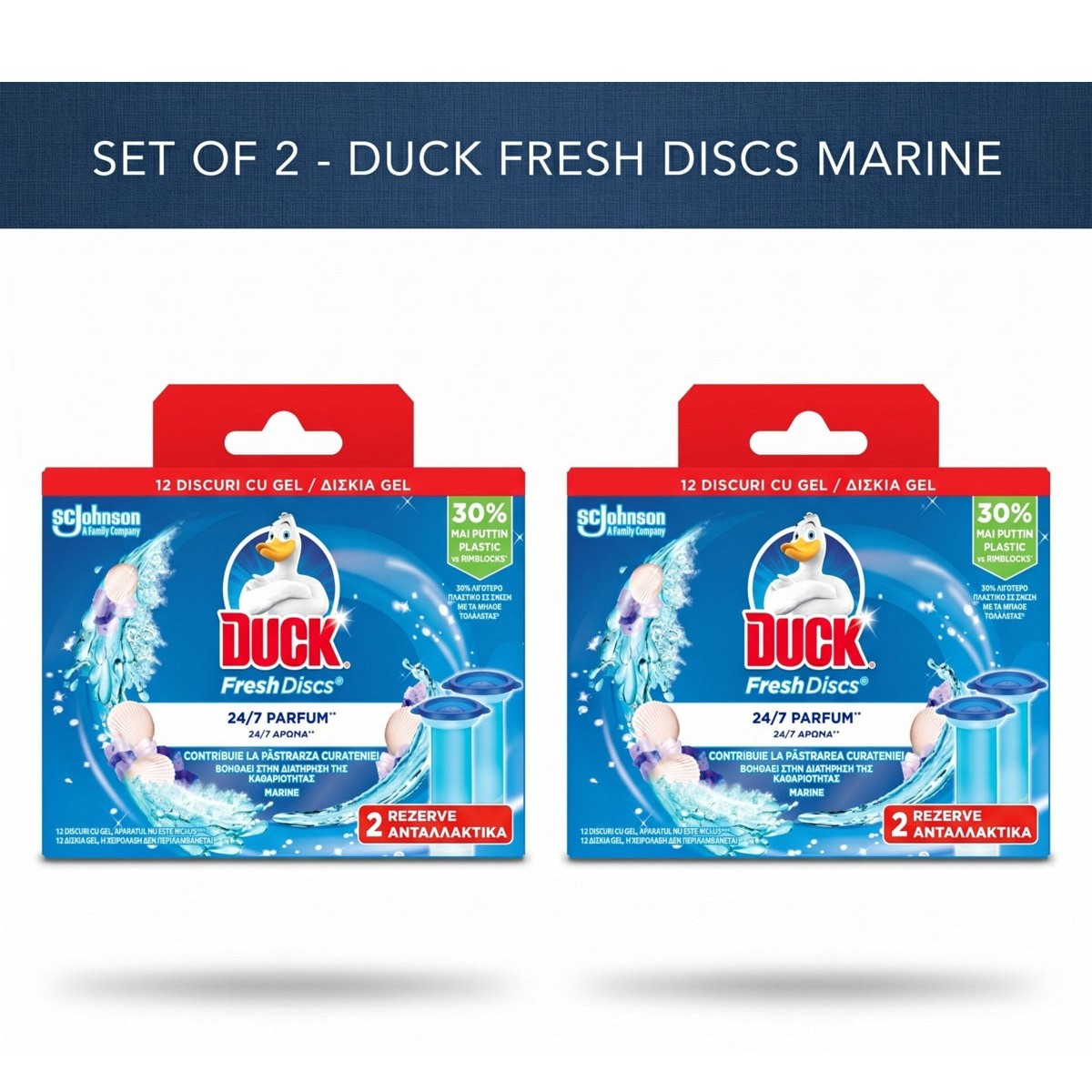 Pack 2 X Fresh Discs Marinade Toilet Air Freshener 2 x 36 ml