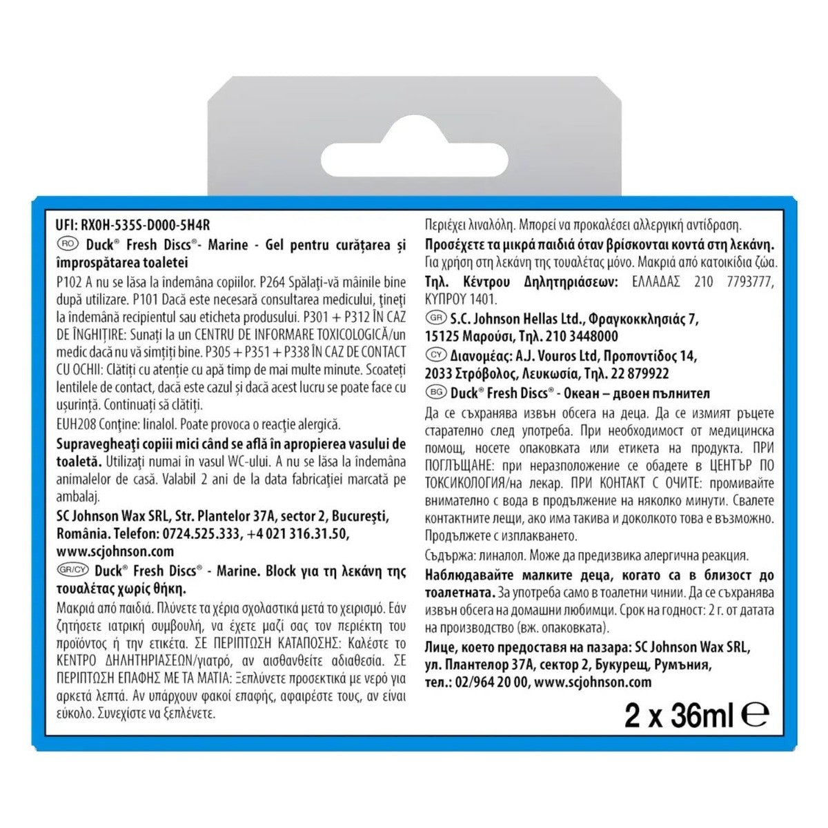 Pack 2 X Fresh Discs Marinade Toilet Air Freshener 2 x 36 ml