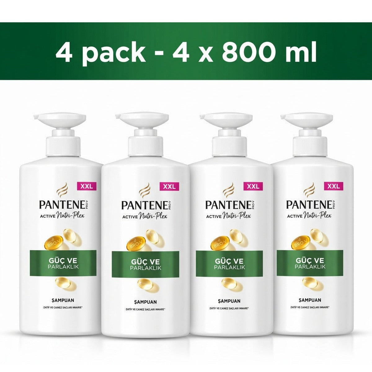 Pro-V Strength & Shine Shampoo, 4 x 800ml