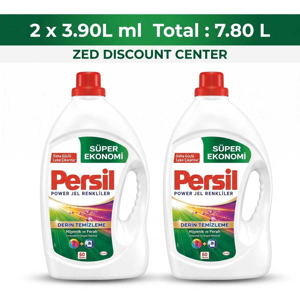 Power Gel Color Liquid Laundry Detergent, 2x3.9L (7.8L) 120 Washes
