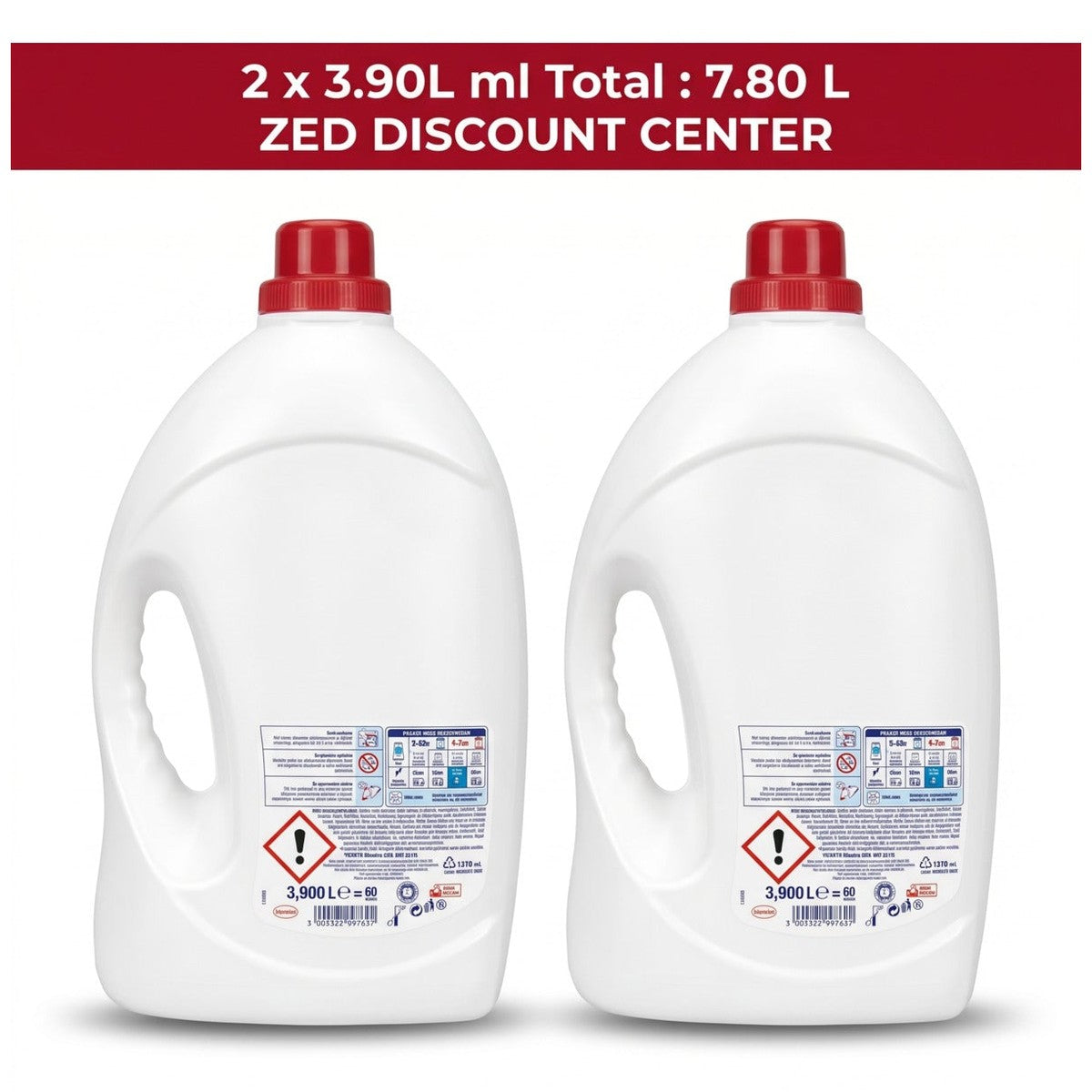 Power Gel Color Liquid Laundry Detergent, 2x3.9L (7.8L) 120 Washes