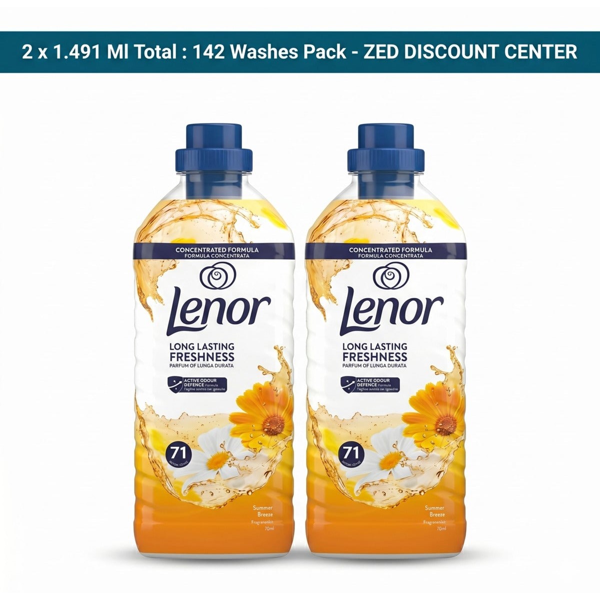 Summer Breeze Fabric Conditioner 2x1.491 L, 142 Washes Twin Pack