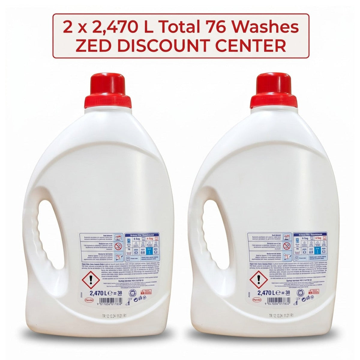 Power Gel Color Liquid Laundry Detergent, 2x 2.47L (Total 76 Washes)