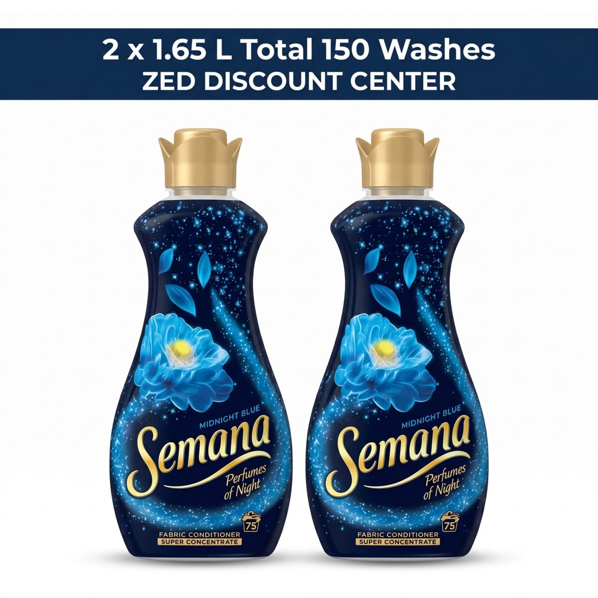 Midnight Blue Fabric Conditioner 2x 1.65L (75 Washes x2)