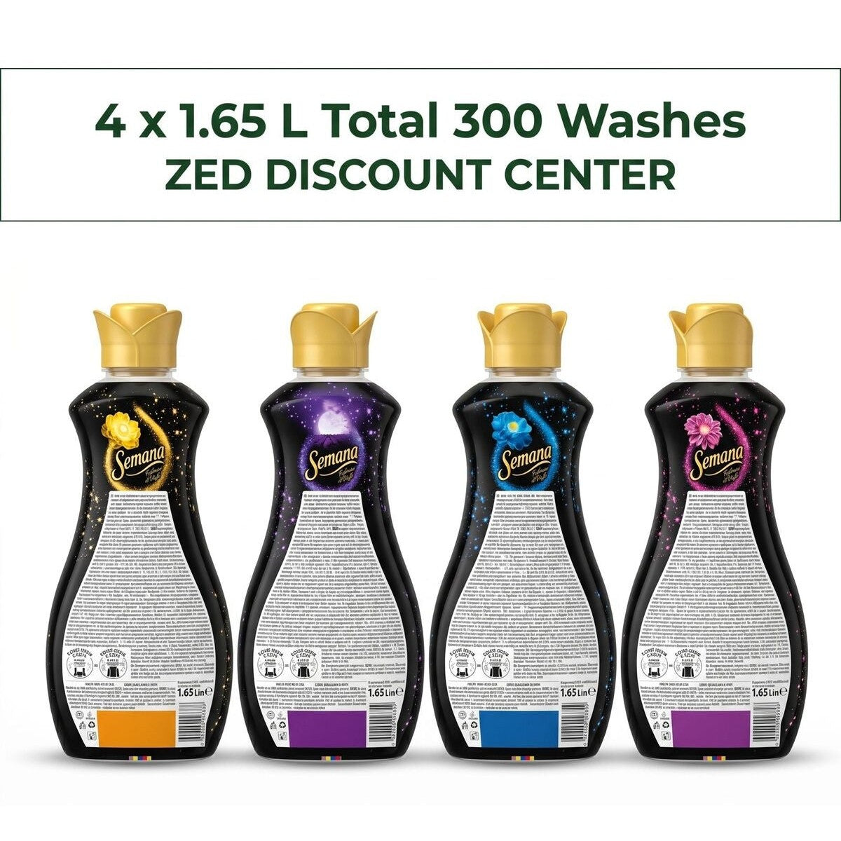 Fabric Conditioner 4 x 1.65L (Midnight Blue + Dreamy + Gold Fever + Purple Rain)