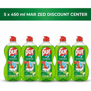 Pur Power Apple Dishwashing Detergent, 5x 450ml