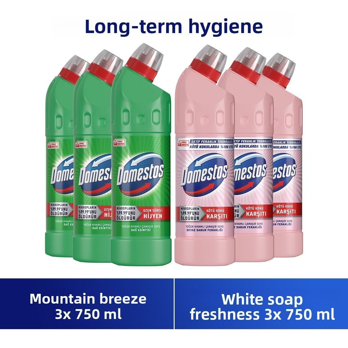 Bleach White Soap Freshness 3x 750 ml + Bleach Mountain Breeze 3x 750 ml