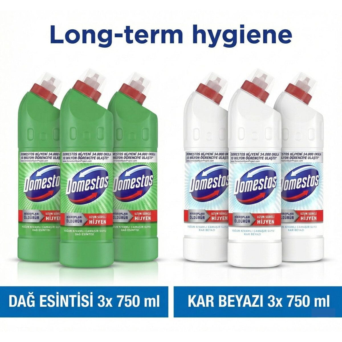 Bleach Mountain Breeze 3x 750 ml + Bleach Snow White Maximum Hygiene 3x 750 ml