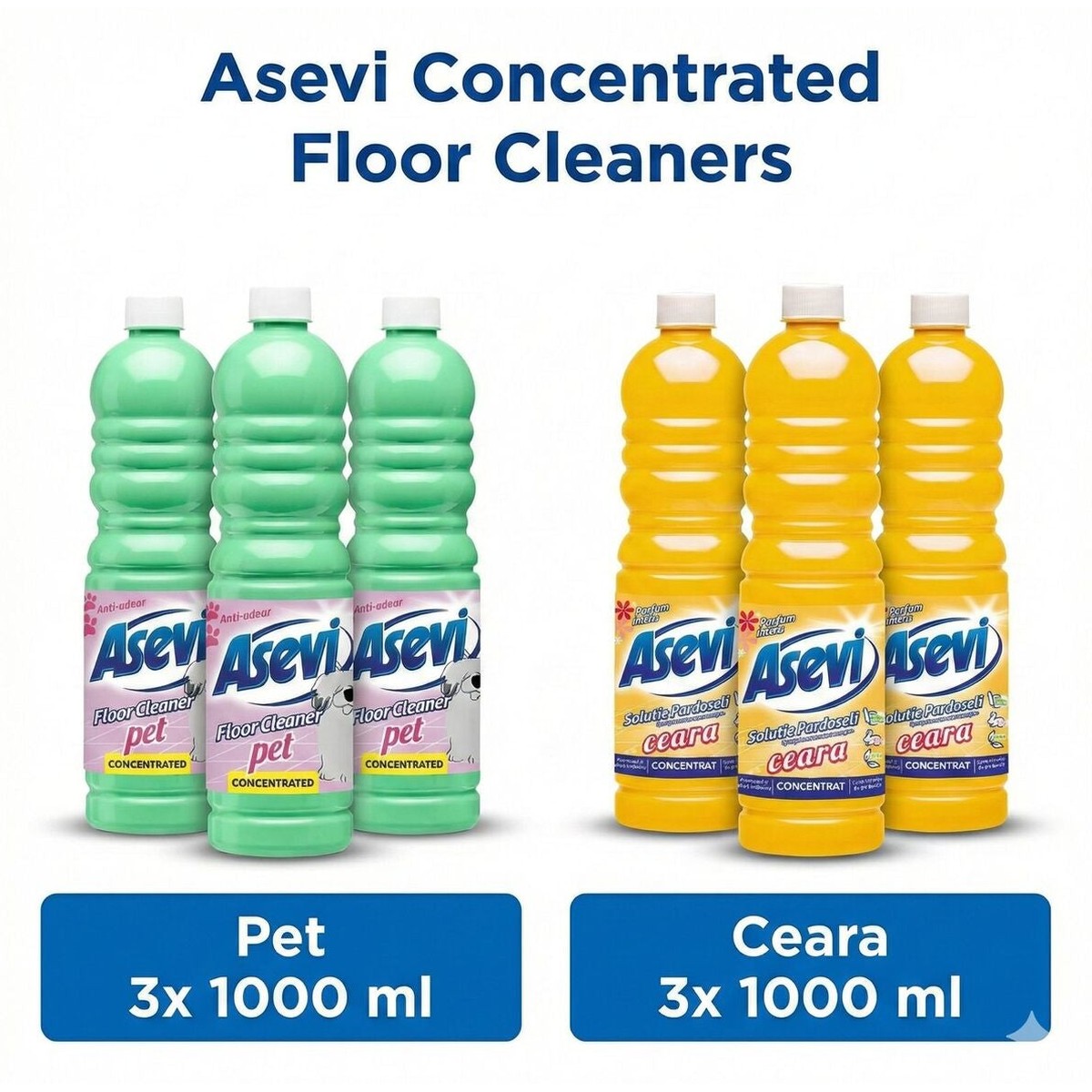 Pet Floor Cleaner 1L X3 + Floor Wax Solution 1L X3