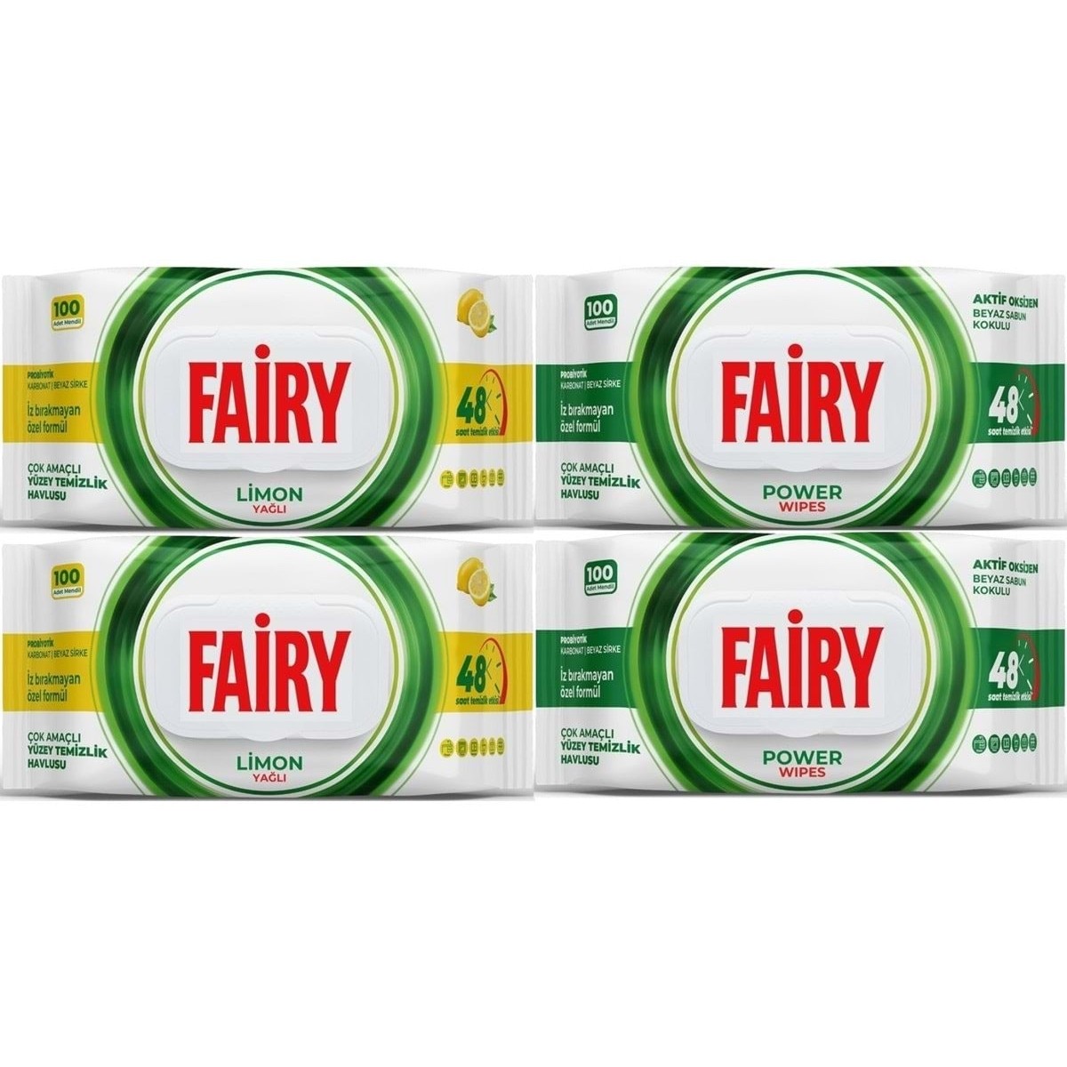 Surface Cleaning Towel Lemon Oil and Active Oxygen x4 pack (100 Wipes - Total 400 Sheets)