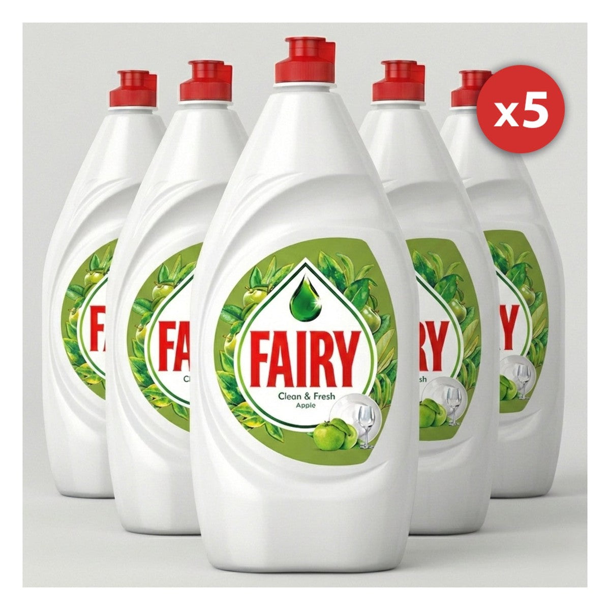 Set of 5 Pieces Liquid Dishwashing Detergent 750ml Apple