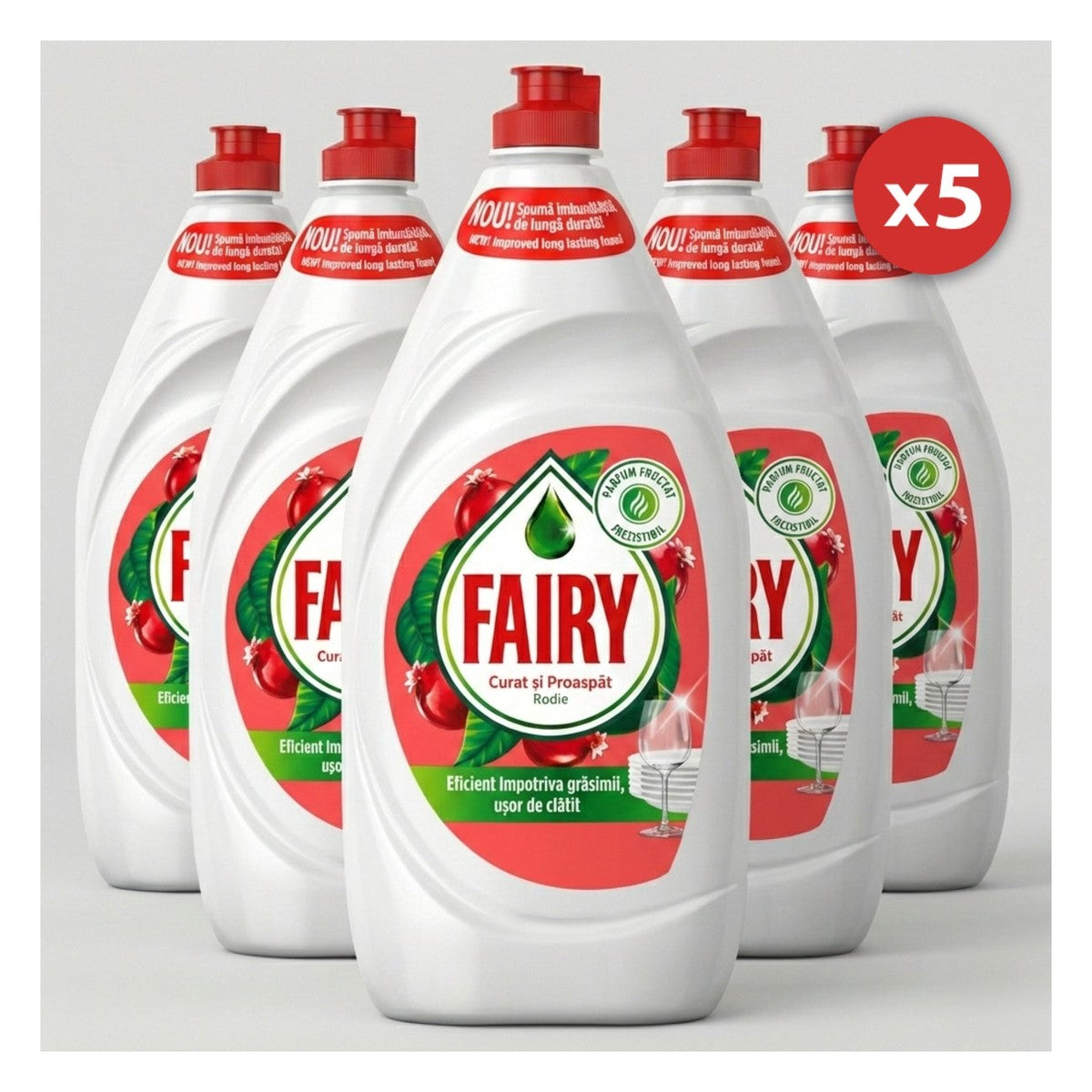 Set of 5 Pieces Liquid Dishwashing Detergent 750ml Pomegranate