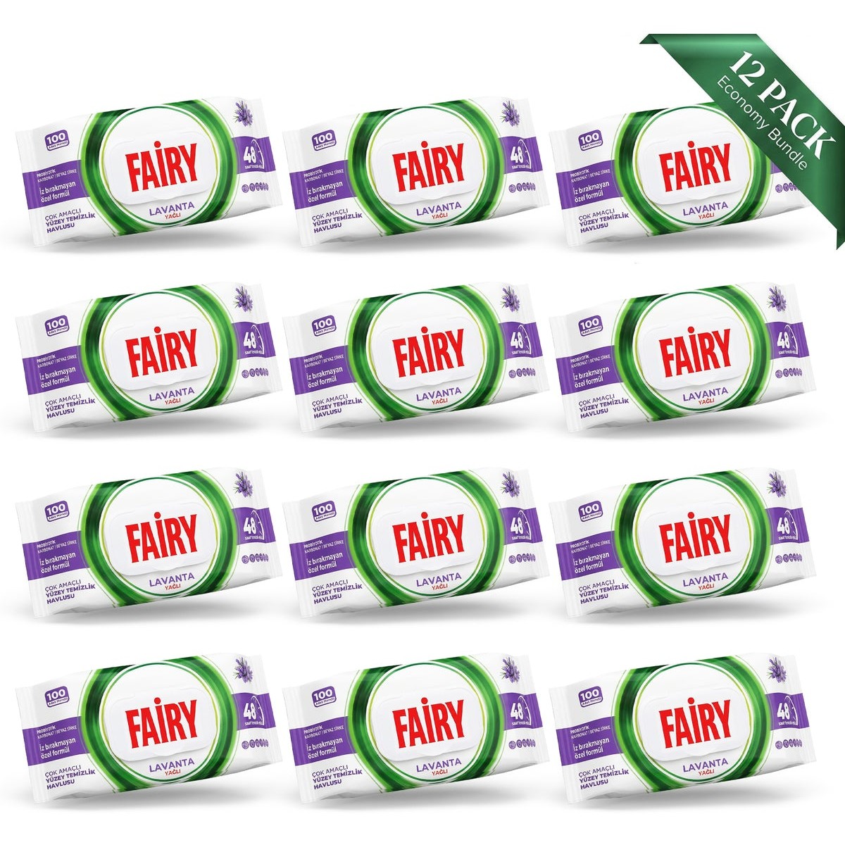 Surface Cleaning Wipes, Lavender Scent, 12 Pack (100 Wipes Each - Total 1200 Wipes)