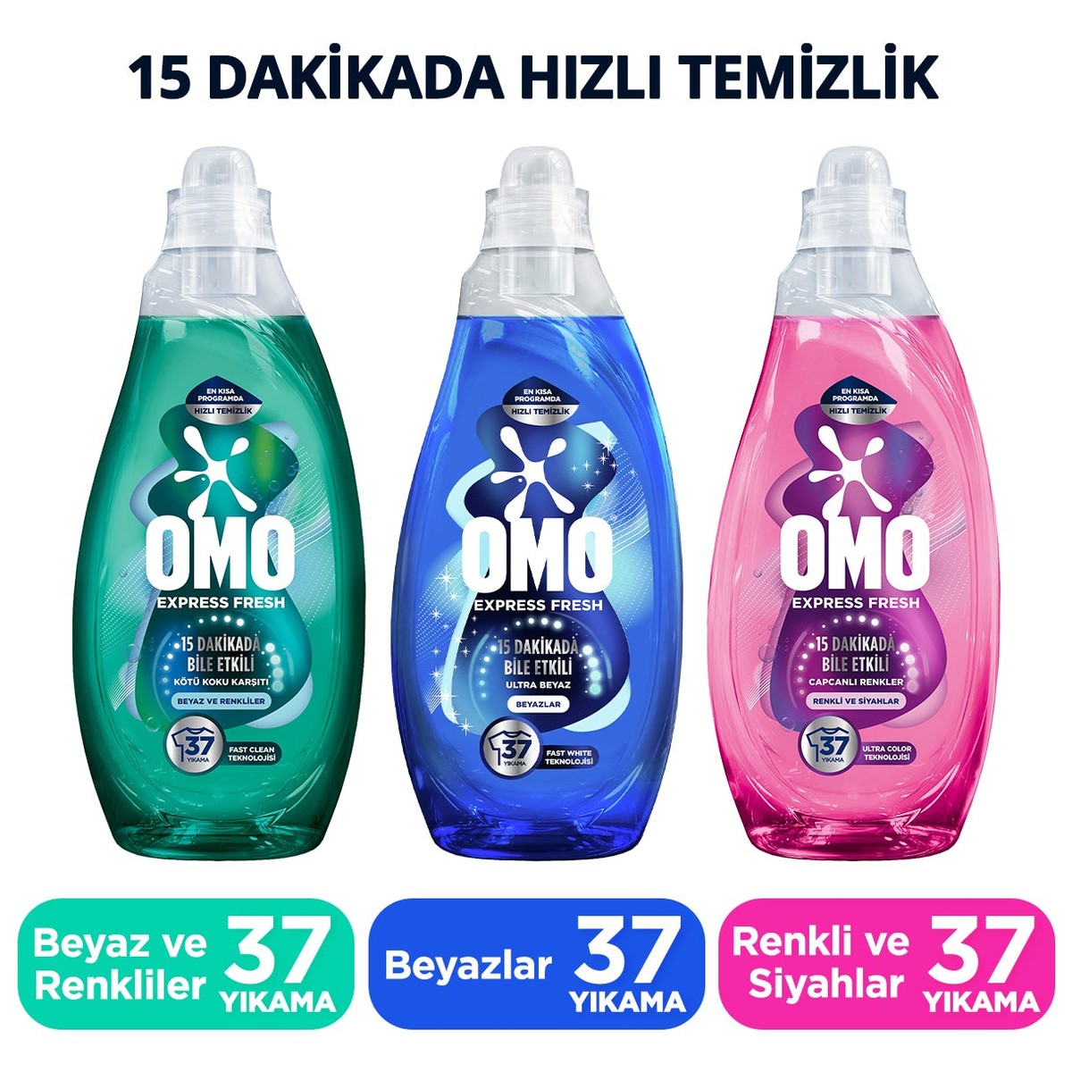 Express Fresh Liquid Detergent 1480 ml Ultra White x1 Colored and Black x1 Odor Remover x1