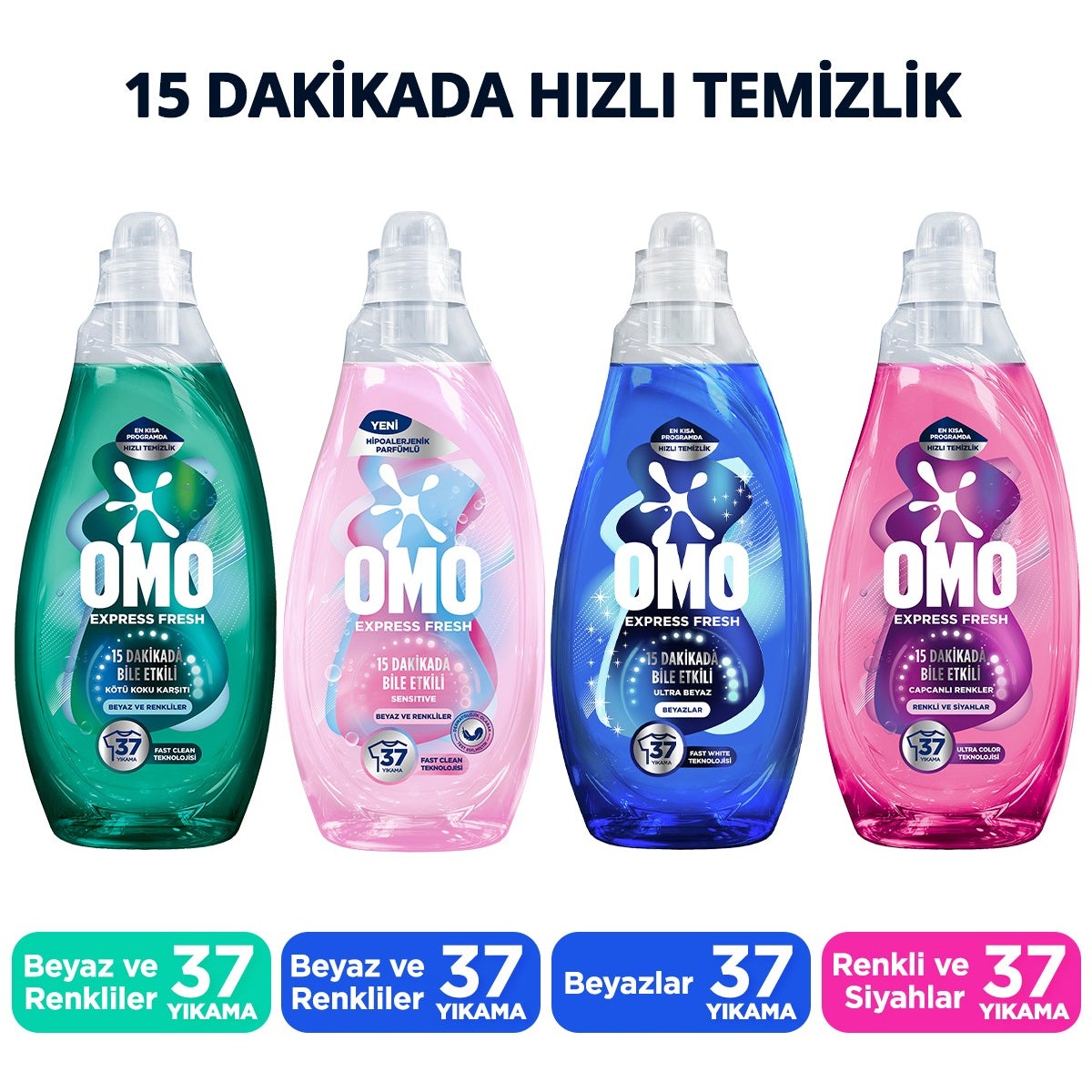 Express Fresh Sensitive Liquid Laundry Detergent Set 1480 ml x4