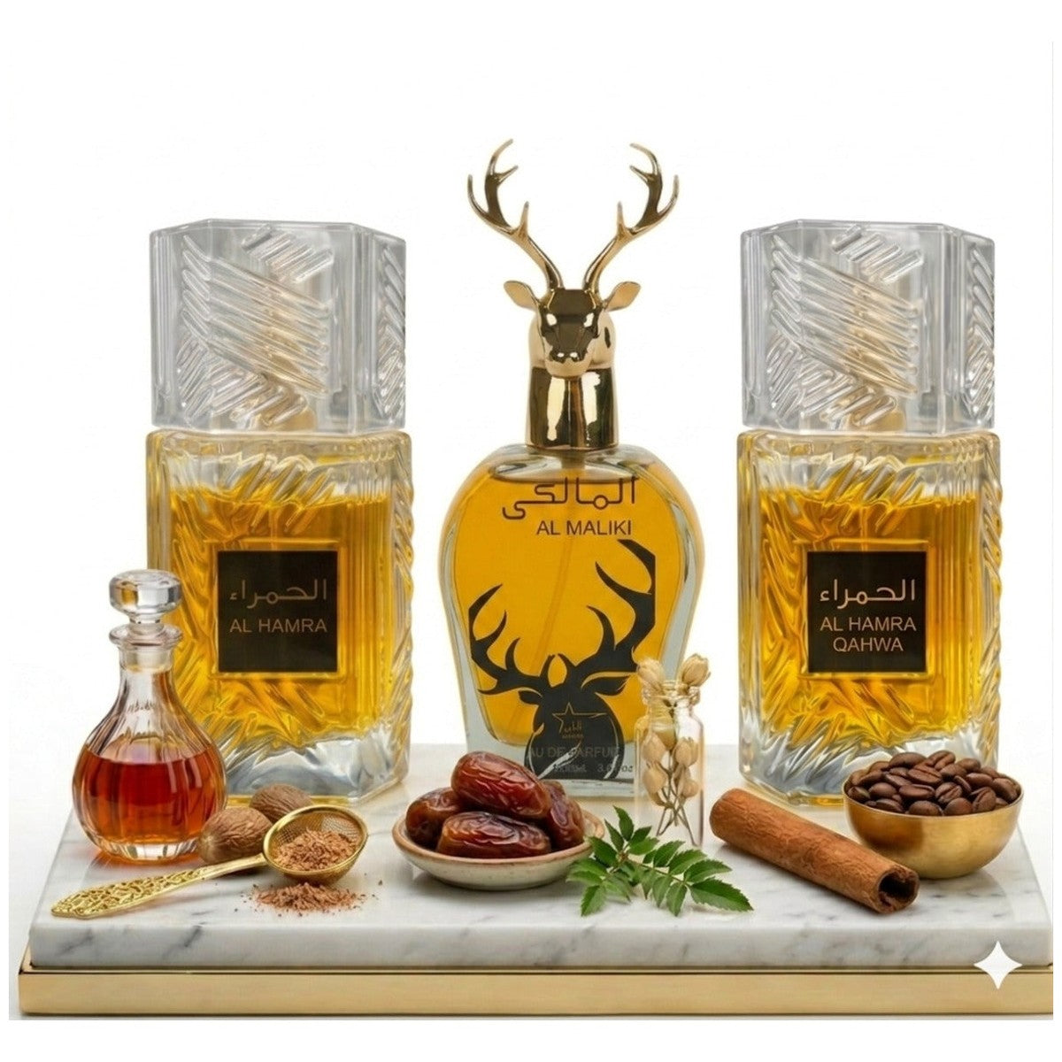 Set of 3 Oriental Men's Perfumes 100ML - Al Hamra Special + Al Malikii + Al Hamra Qahwa