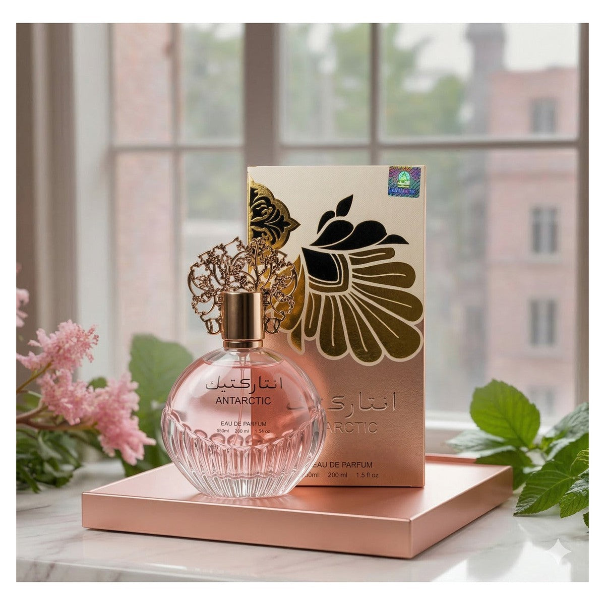 Set of 5 Oriental Perfumes (3xMan + 2xWoman) - Taseer + Sarah + Eclat + Antarctic Pink + Qannas Black