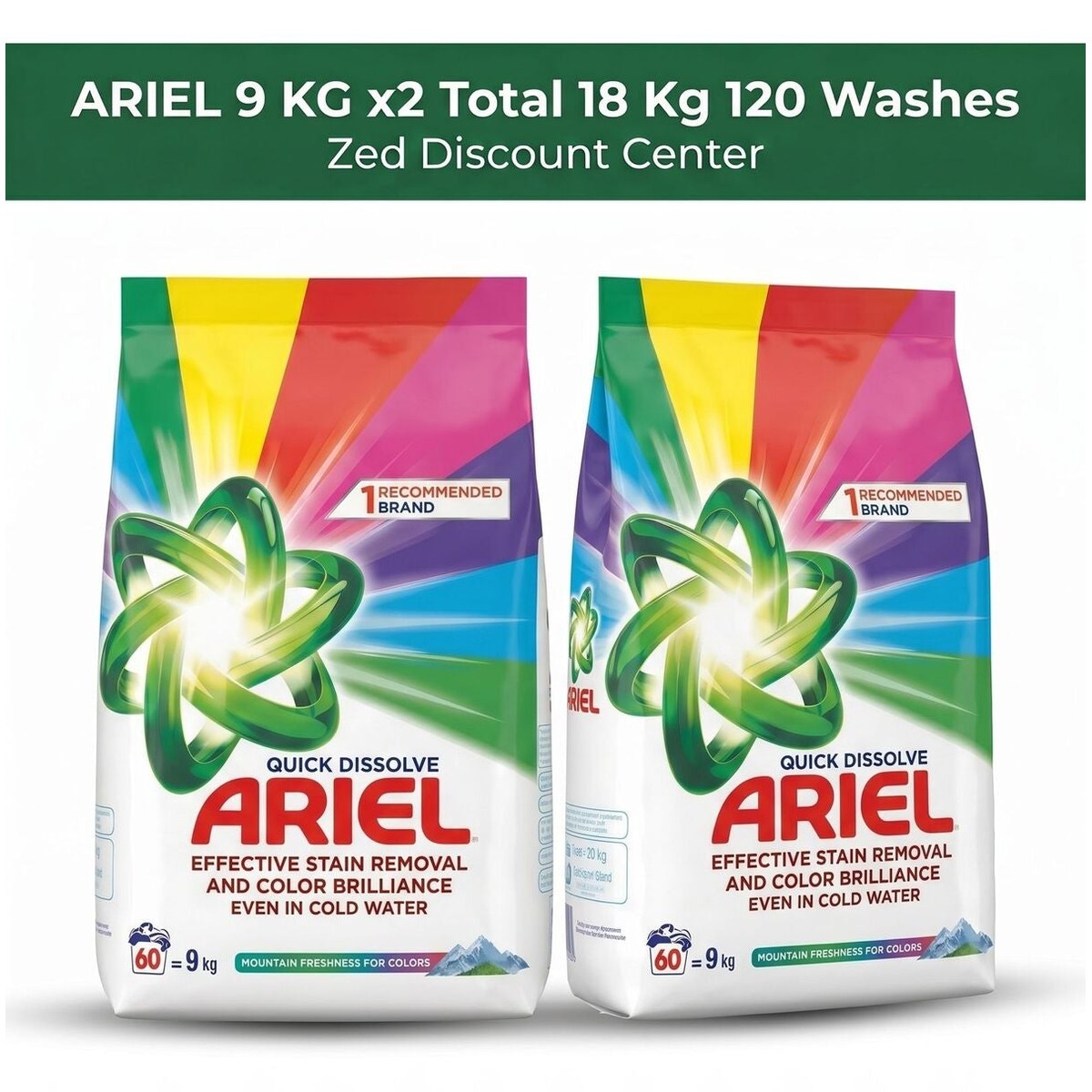 Laundry Detergent Montain Breeze Colored 9kg. x2 Pack - (Total 18kg. - 120 washes)