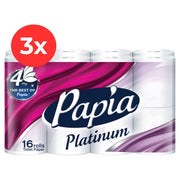3x Platinum toilet paper 16 rolls, 4 layers