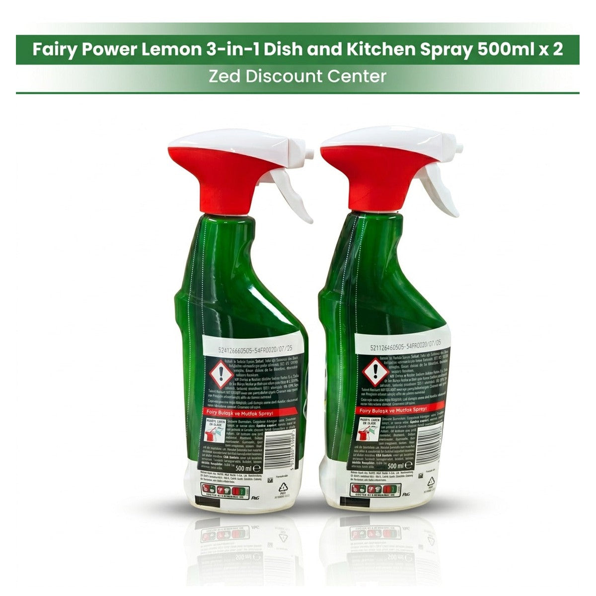 Power Lemon 3-in-1 Dish and Kitchen Spray 500ml x 2