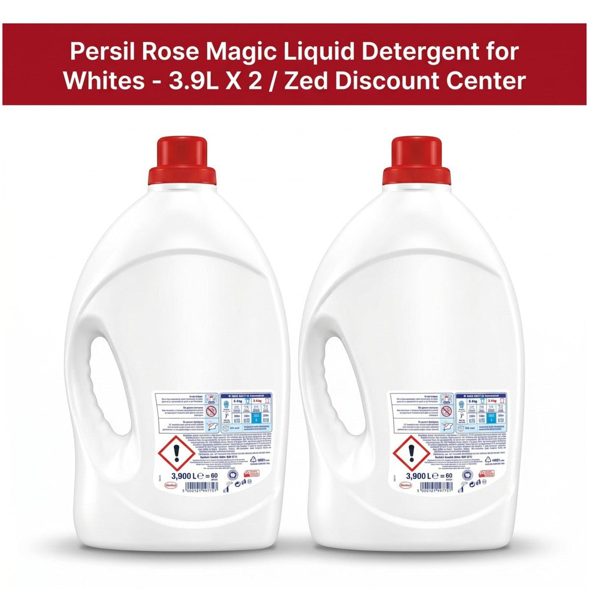 Rose Magic Liquid Detergent for Whites - 3.9L X 2 (Total : 120 Washes)