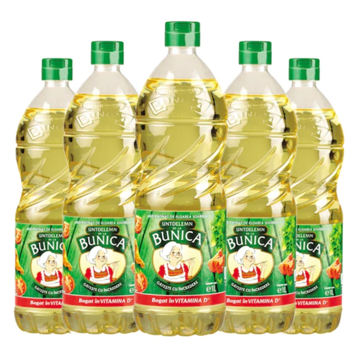Set of 6 bottles of sunflower oil with vitamin D Grandma's Oil 1 L