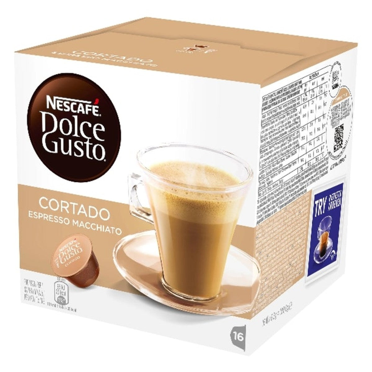 Set of 3 x Coffee capsules, Nescafé Dolce Gusto Cortado Espresso Macchiato, 48 pcs, 302.4 g