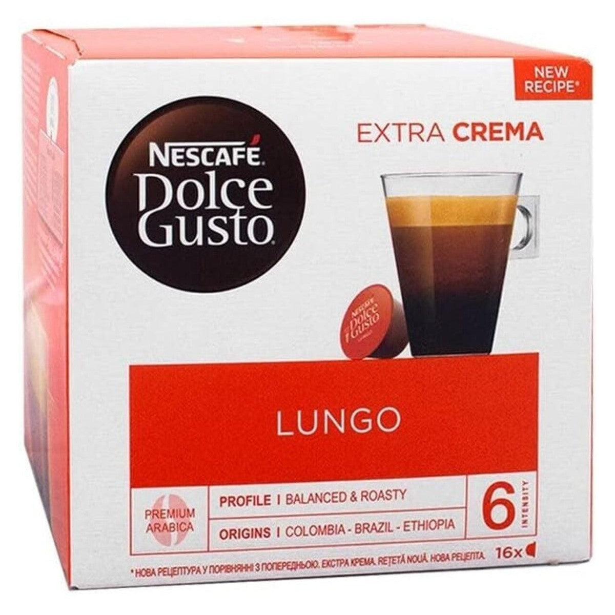 Dolce Gusto Lungo Coffee Capsules 16 X 5.6g (89.6G)