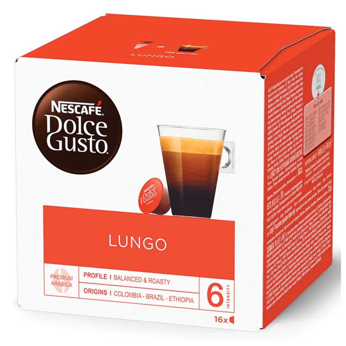 Dolce Gusto Lungo Coffee Capsules 16 X 5.6g (89.6G)