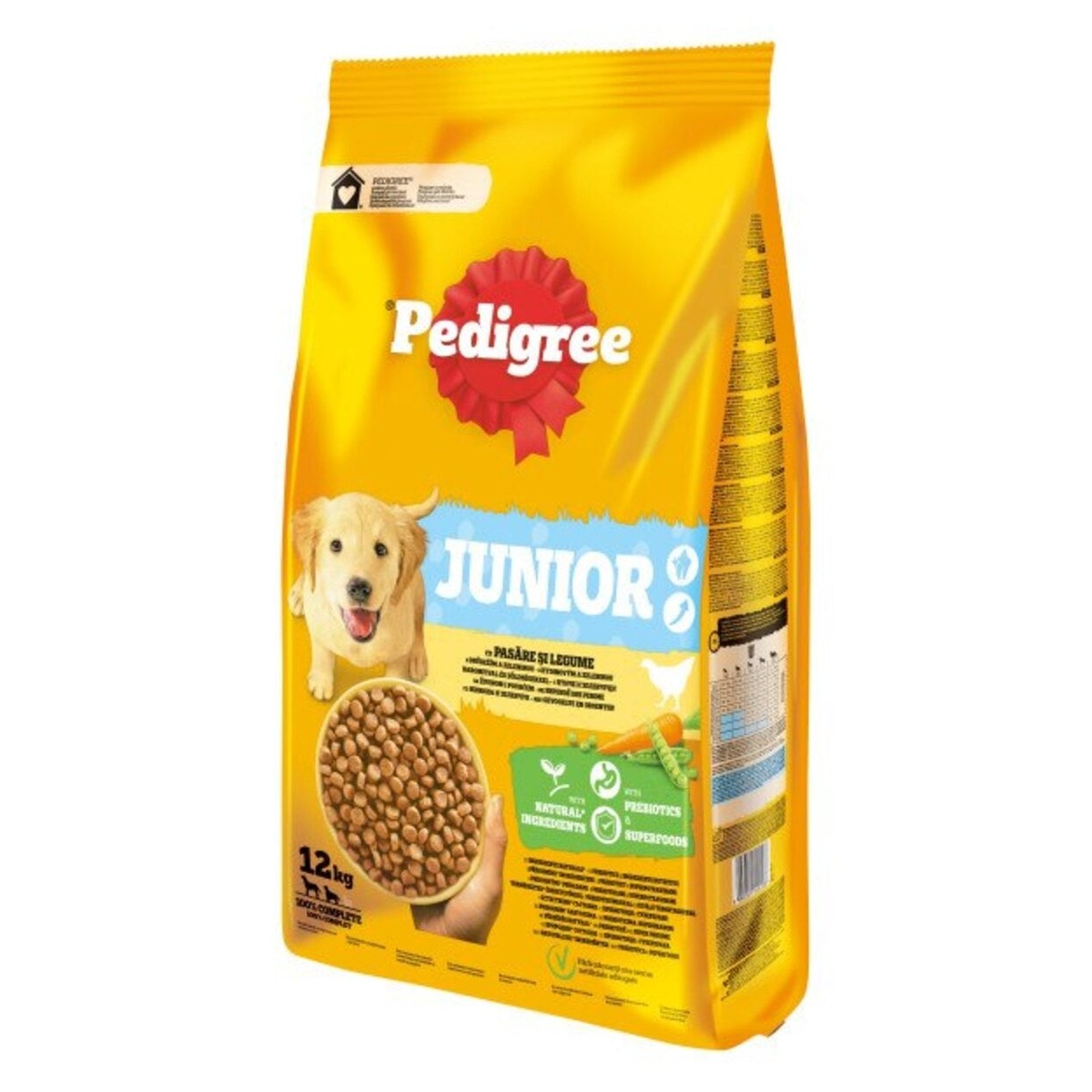 Junior dry dog food, with poultry and vegetables, 12kg