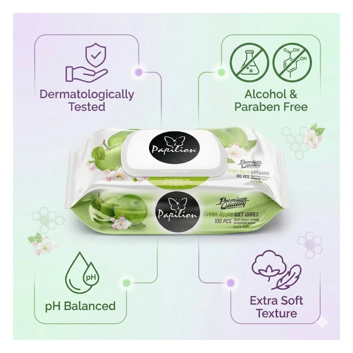 Green Apple Wet Wipes | 18-Pack Bulk (1800 Sheets) | Extra Soft