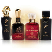 Set of 4 Oriental Perfumes (2xMan + 2xWoman) 100ML - Tahir + Lailat Al Ahlam + Sama Al Emarat Khususi + Ayati