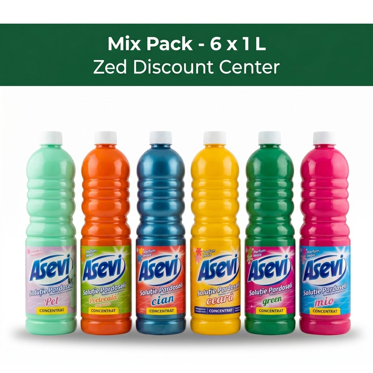 Floor Cleaner Mix Pack 1L X6 (Pet + Orange + Cian + Ceară + Green + Mio)