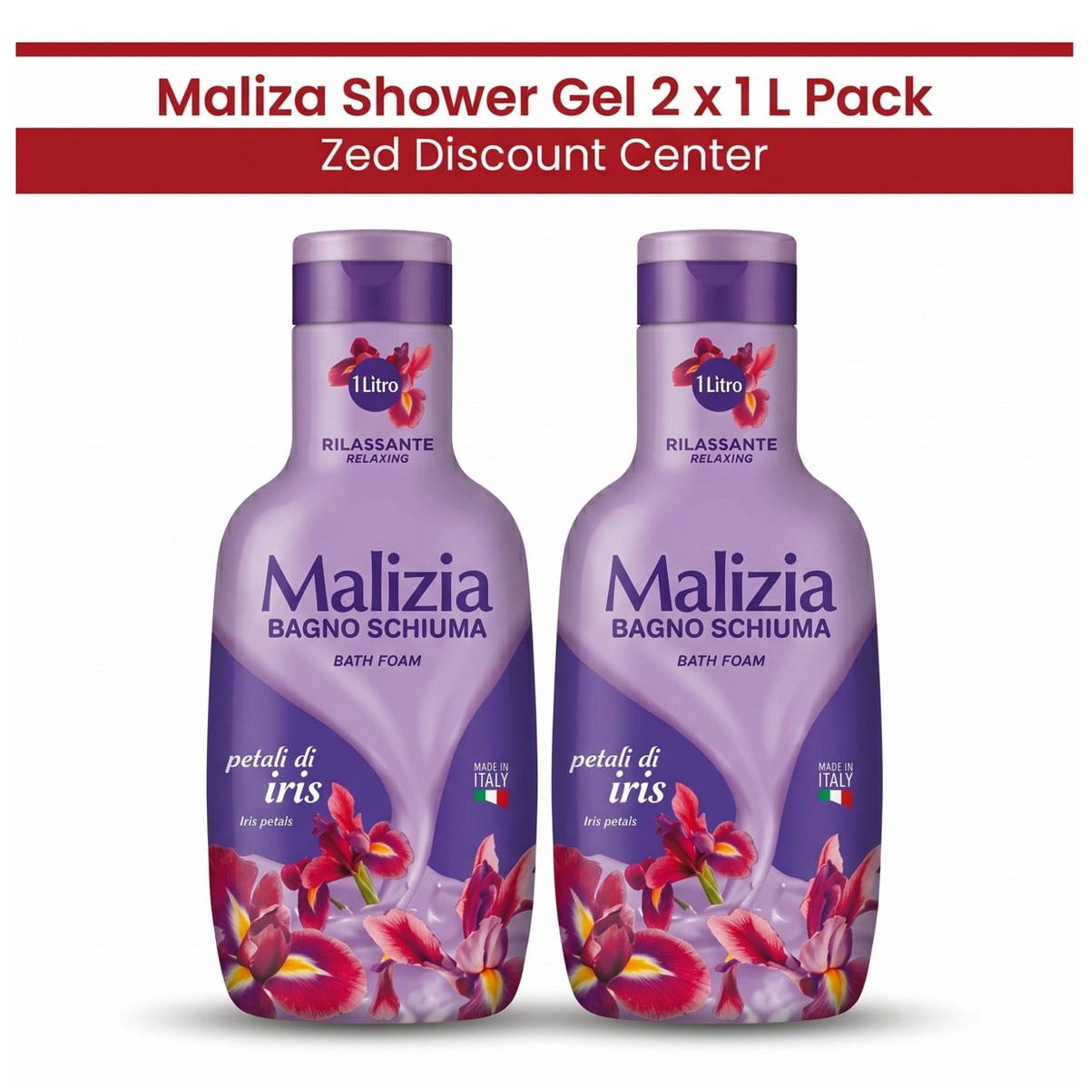 Shower Gel - Bath Foam Iris Petals 1L x2 Pack