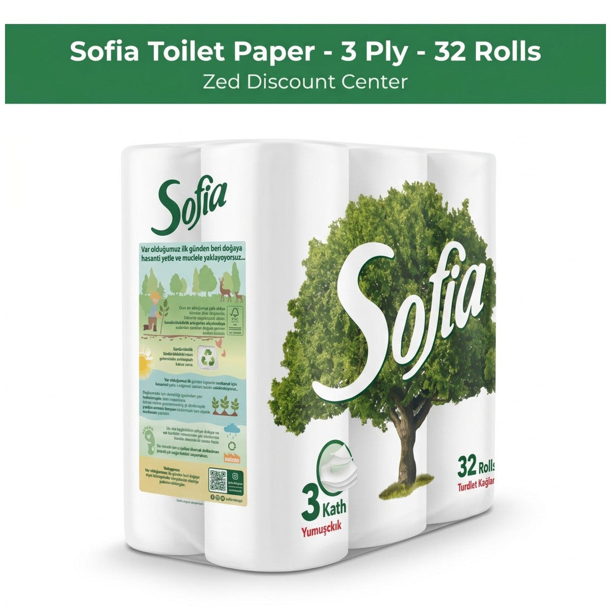 Toilet Paper 3 Ply 32 Rolls