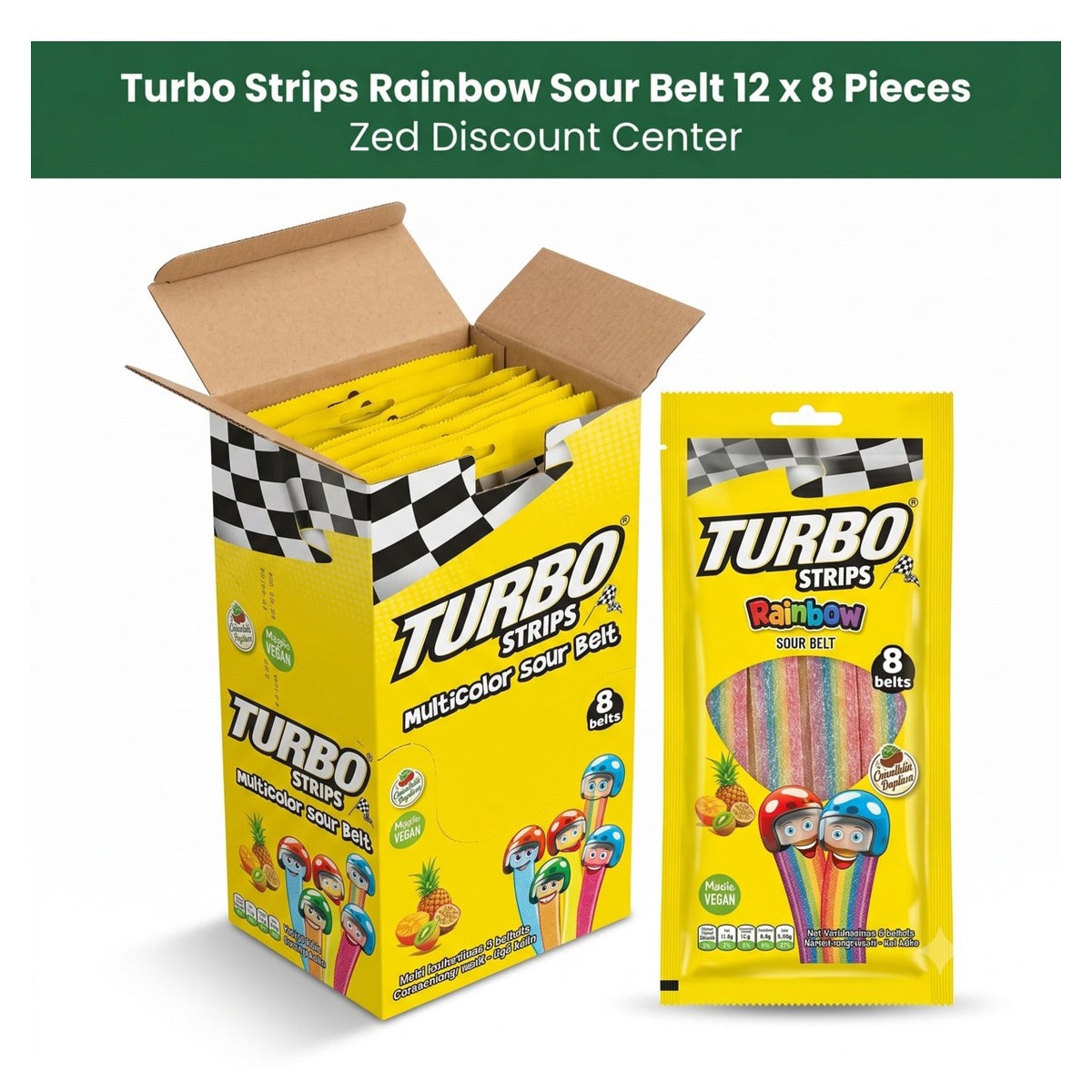 Strips Multicolor Sour Belt - Rainbow 12 x 8-Pieces